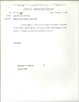 Von Hoffmann, Ladislaus - Articles and Speeches (1974) - 1v