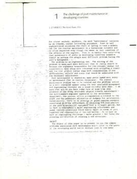 Seminars, Conferences, and Workshops, on Transportation - Notes, Seminar Information Materials, Correspondence, Reports - Volume 1