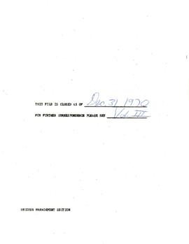 Bank Administration and Policy - Coffee - 1969 / 1971 Correspondence - Volume 2; ;