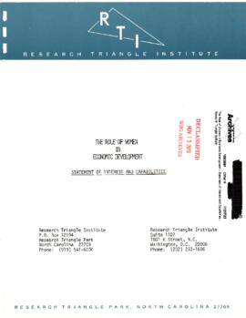 Women in Development - Research Triangle Institute - Correspondence