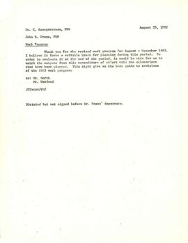 Work Program - John R Evans - Correspondence