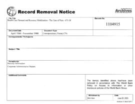 Health Care Demand and Resource Mobilization - The Case of Peru - 673-38