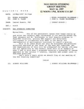 Non-Governmental Organizations [NGO] - Issues - Steering Group Meeting;