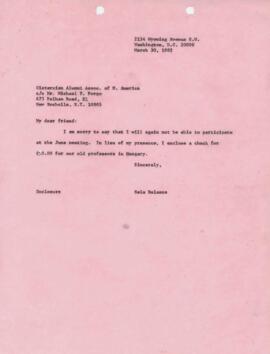 Bela Balassa's chron files - March 1982