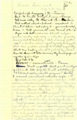 February 1969 meeting with Pearson