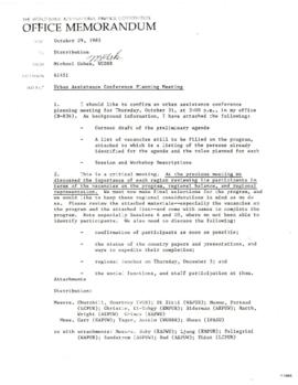 Urban Assistance Conference - Arrangements