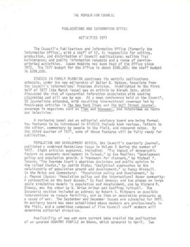 Bank Nongovernmental Records - The Population Council - Volume 2