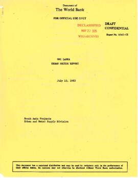 Water Supply and Urban Development Research Material - Asia Regional Office [ASI] - Water and Urban Sector Reports - February 1984 - September 1984