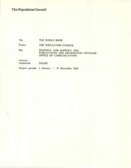 Bank Nongovernmental Records - The Population Council - Volume 1