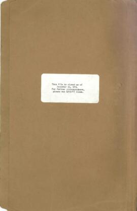 CGIAR - C-1 - International Centers Week, Correspondence - Correspondence 72/74-05