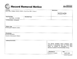 Trust Funds - PSDBE, PSDCR, PSDEN - Fiscal Year 1999 - Volume 1