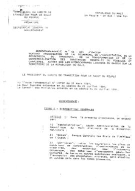 Mining Sector Capacity Building Project - Mali - Credit 2390 - P001756 - Procurement - General Correspondence