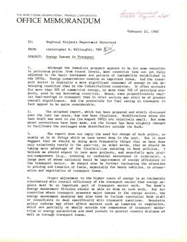 Water Supply and Urban Development Research Material - Transportation - February 1982 - May 1987