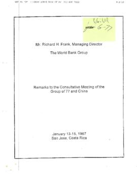 Bank - United Nations - United Nations Liaison Agencies - Correspondence - Group of 77 - General - 1984 - Volume 1