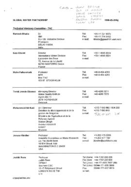 The World Bank - TWUWS - Global Water Partnership - Water and Sanitation - Documents and Correspondence