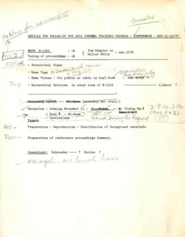 Asian Communication Training Service Proposal - 1977 - 1978 - Mr K Kanagaratnam