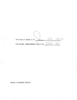 Bank Administration and Policy - Economic Department - 1969 / 1971 General - Volume 1