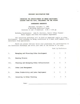 Urban Assistance Conference - Workshops