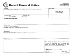 Brookings World Bank History Project Team files - Interviews - Camdessus, Michael