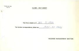 CGIAR - G-10 - International Center for Agricultural Research in the Dry Areas (ICARDA) - Correspondence 72/74-02