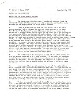 Urban Poverty Program - General - 1979