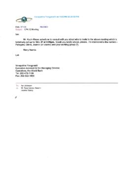 Shared Unit Files - Policy Development Records - Operational Policy 4.12 Involuntary Resettlement - ESSD Correspondence File - October 1998