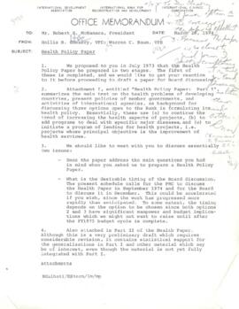 Hollis B. Chenery Papers - McNamara Discussions - Notebooks / Memoranda - July 1973 - March 1974