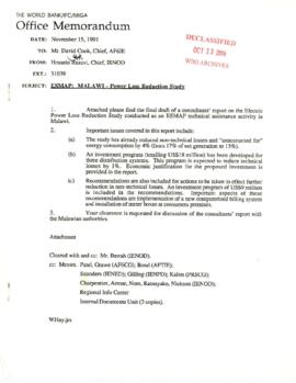 Malawi - General - 1987 / 1991 Correspondence