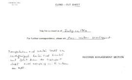 Operational Policy - Water Supply and Urban - PUR - General - 1981 / 1983 Correspondence - Volume 1