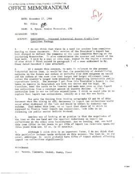 Bangladesh - Industrial Sector Credit Project - Loan Committee Project File