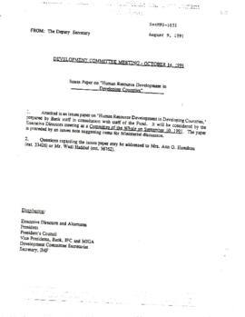 Agricultural Higher Education - Background Material on Special Study of the Effectiveness of Bank Project Supervision - Education, Human Resources Development [HRD] and Institutional Materials - Issues Paper