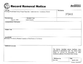 Brookings World Bank History Project Team files - Audio interview - Camdessus, Michel