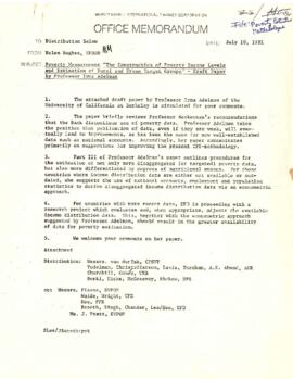 Urban Poverty Program Files - Poverty Income Level - 1981 - May / July