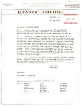 Economic Committee Papers - Argentina - EC/O/69-54 - Economic Report - No Report Attached