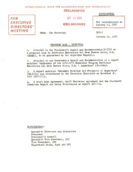 Economic Committee Papers - Argentina - R68-7 - Proposed Loan
