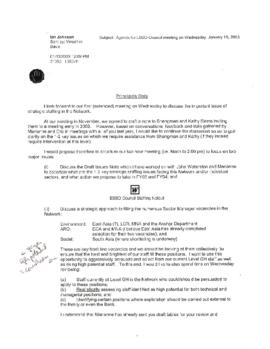 Organization and Management Records - ESSD Council Meeting on Strategic Staffing - Correspondence File - January 15, 2003