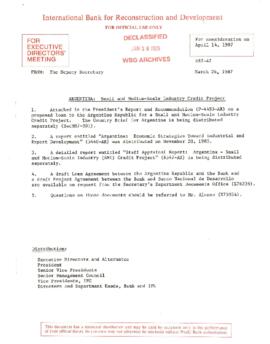 Argentina - Small and Medium Scale Industry Credit Project - Loan Committee Project File