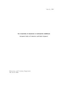 Financing Education in Developing Countries - Synopsis