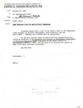 Agriculture and Rural Development - Conferences - Agricultural Sector Symposium - Correspondence