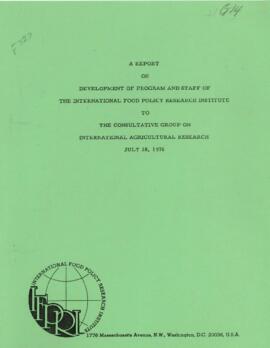 CGIAR - G-14 - International Food Policy Research Institute (IFPRI) - Documents 01