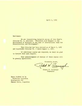 Argentina - IBRD - Depository General - 1956 - 1965 Correspondence