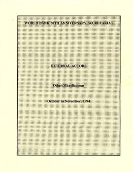 50th Anniversary Secretariat [HROAN] - External Actors - Other / Miscellaneous - Correspondence - Volume 1