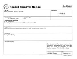 Interest Equalization Tax (US) - 1963-1965