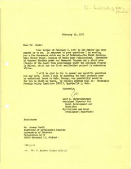 Bank Administration and Policy : Institute of Development Studies - 1975 / 1977 Correspondence - Volume 1