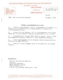 Algeria - Telecommunications Project - Loan Committee Project File
