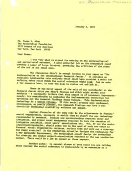 Bank Administration and Policy : Rockefeller Foundation -1975 / 1977 Correspondence - Volume 1