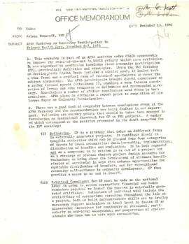 Women in Development - Meetings, Talks - General Correspondence - 1980