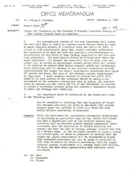 Economic Committee Papers - Argentina - Points for Discussion at the December 8 Economic Committee Meeting on the Country Program Paper on Argentina