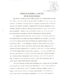 Contract Studies - Foreign Aid to Colombia