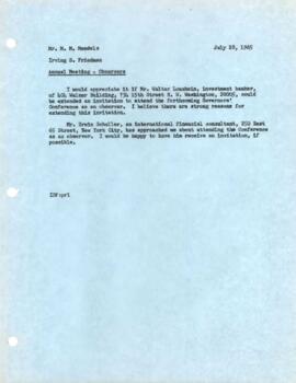 Irving S. Friedman - Chronological File - 1965 Correspondence - Volume 2